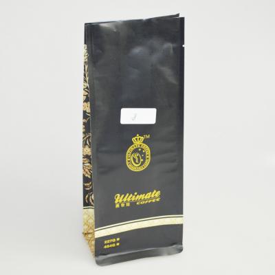 Side gusset flat bottom custom printed drip coffee bean packaging bag aluminum foil coffee bag with valve and tin tie