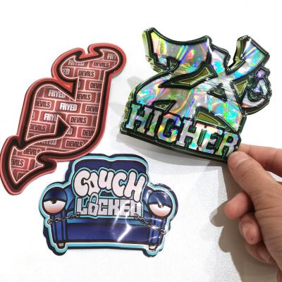 Special Shape Bag special shaped hologram painting 3.5g Pack Irregular Smell Proof Special Plastic Die Cut Custom Shaped Myla